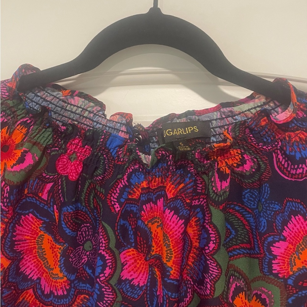Sugarlips Midnight Floral Drape Sleeve Top - Picture 6 of 8
